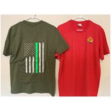 Cotton/Poly T-Shirts with screen printed WGWA front logo and Thin Green Line on back – Adult Sizes